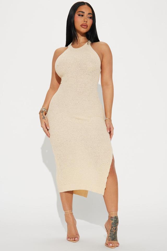 Lexi Sweater Maxi Dress - Beige Product Image