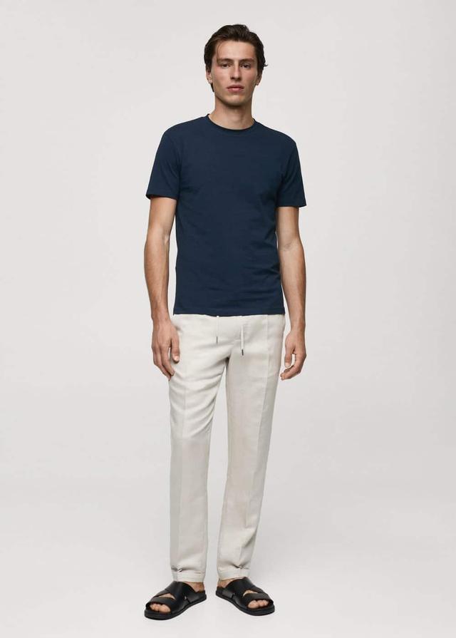 Stretch cotton T-shirt - Men | MANGO USA Product Image