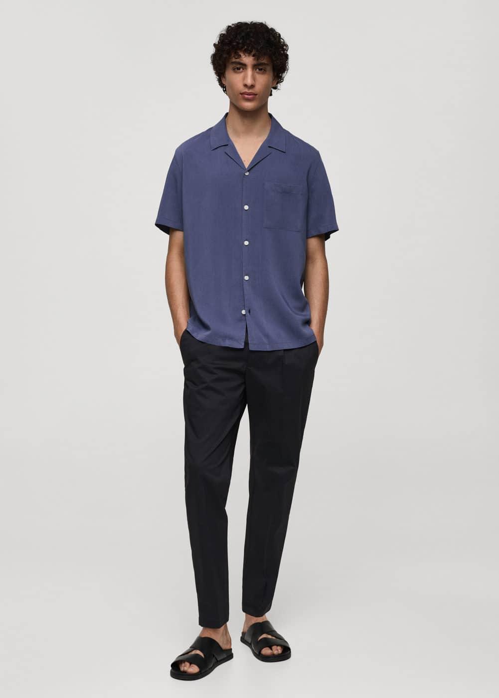 Regular-fit 100% Tencel shirt - Men | MANGO USA Product Image