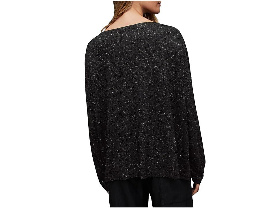 AllSaints Rita Shimmer Tee (Black Women's Clothing Product Image