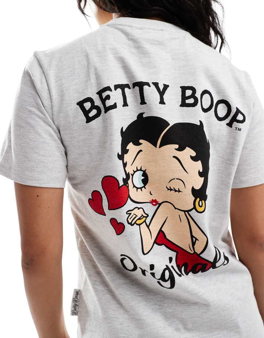 Cotton On regular fit t-shirt in gray with Betty Boop retro graphic Product Image