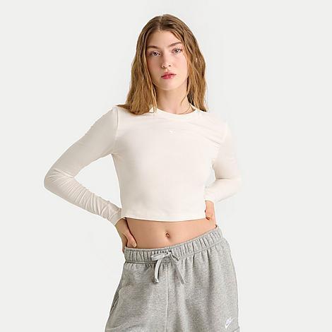 Nike Womens Sportswear Chill Knit Long-Sleeve Slim Crop Top Product Image