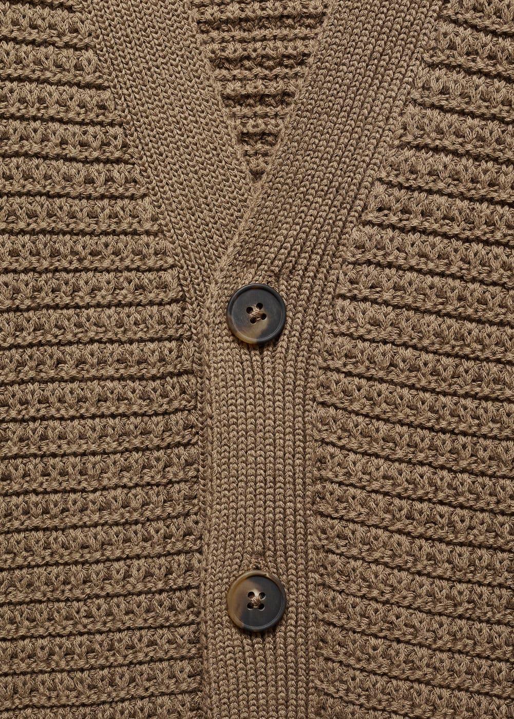 MANGO MAN - Buttoned knit braided cardigan medium greenMen Product Image