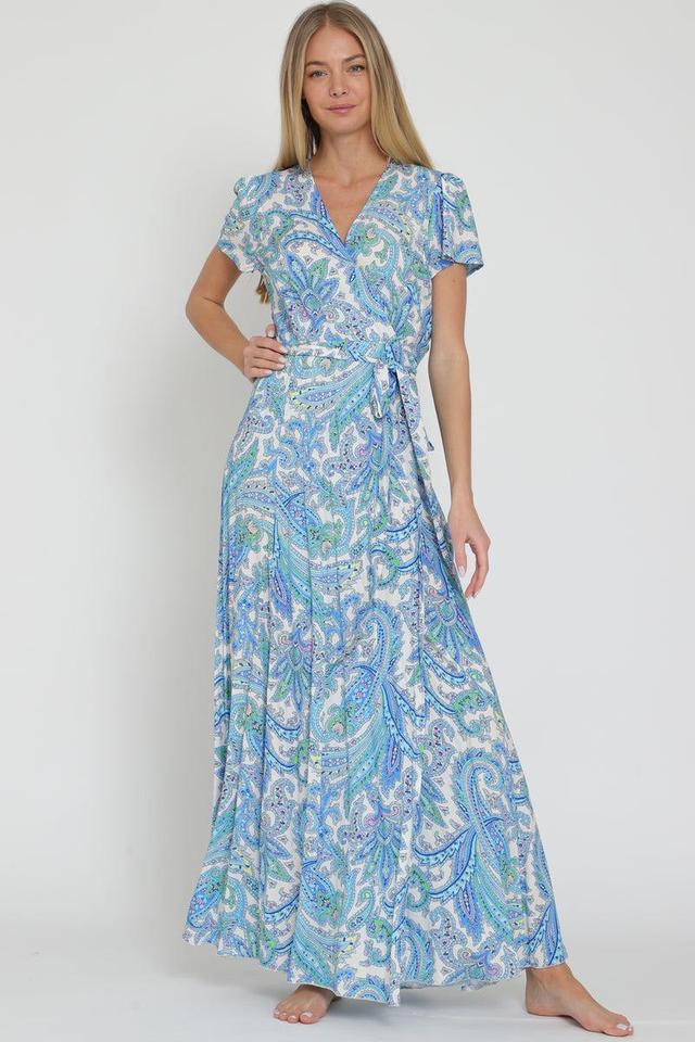 Paisley Wrap Dress Product Image