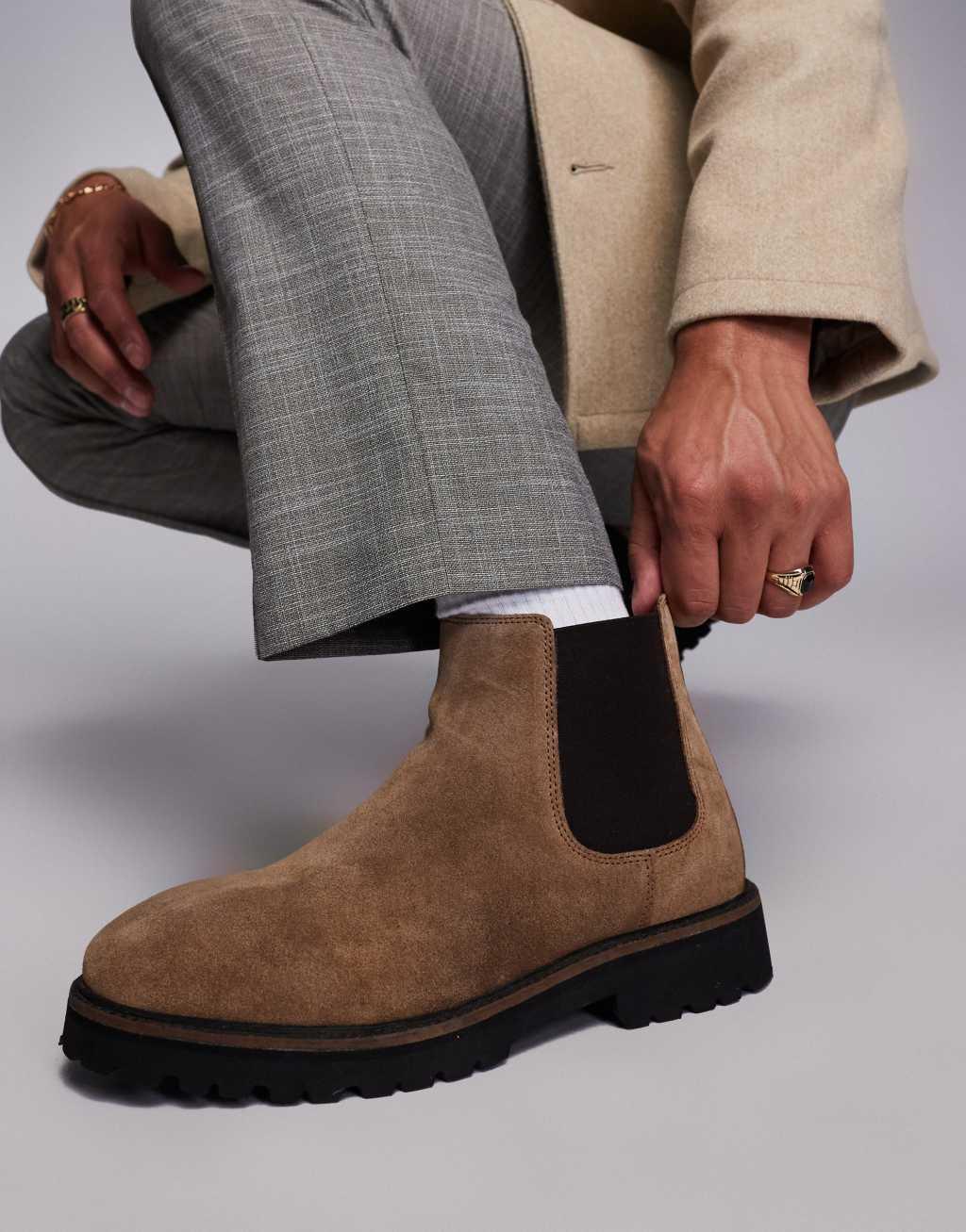 Walk London Mayfair chelsea boot in tan suede product image