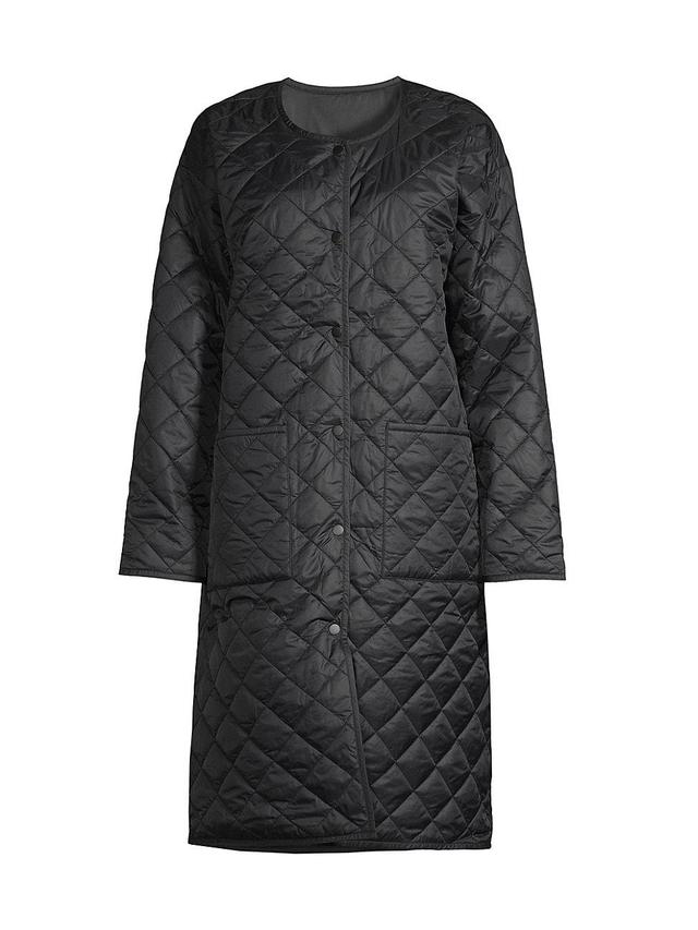 Womens Reversible Quilted Shell Knee-Length Coat Product Image