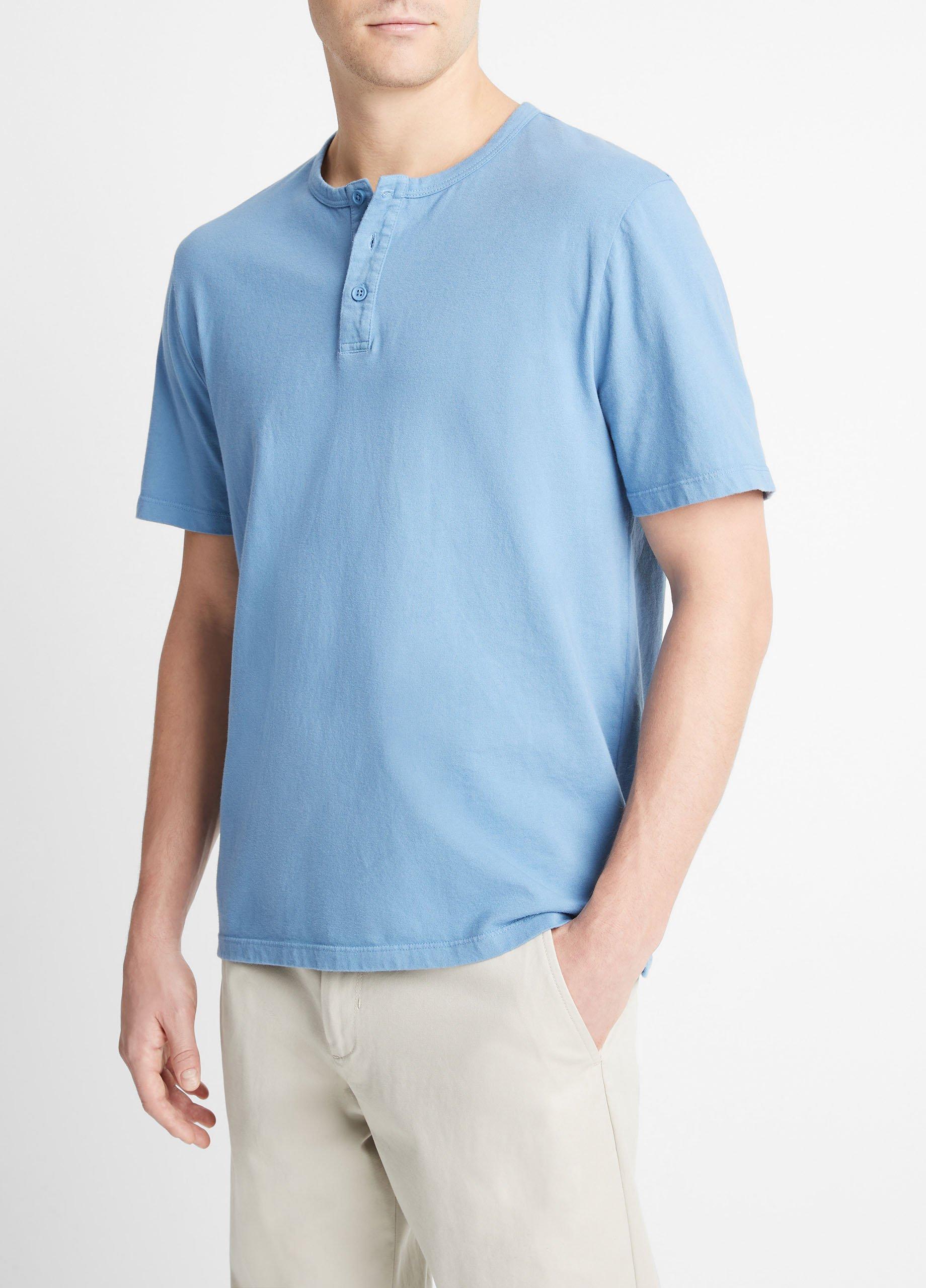 Garment Dye Cotton Short-Sleeve Henley Product Image