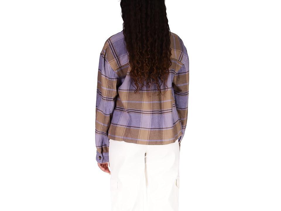 Sanctuary Startstruck Shacket (Violet Plaid) Women's Clothing Product Image