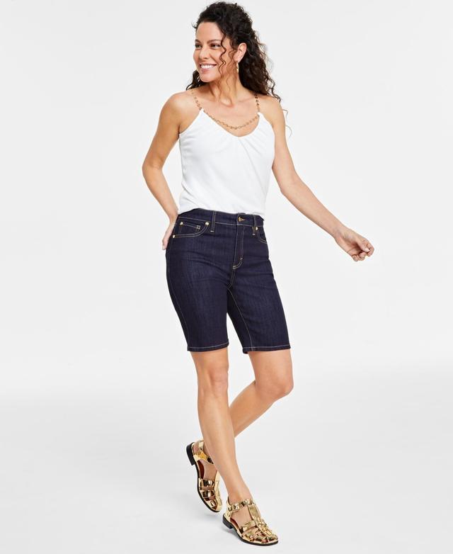 Women's High-Rise Denim Bermuda Shorts, Created for Macy's Product Image