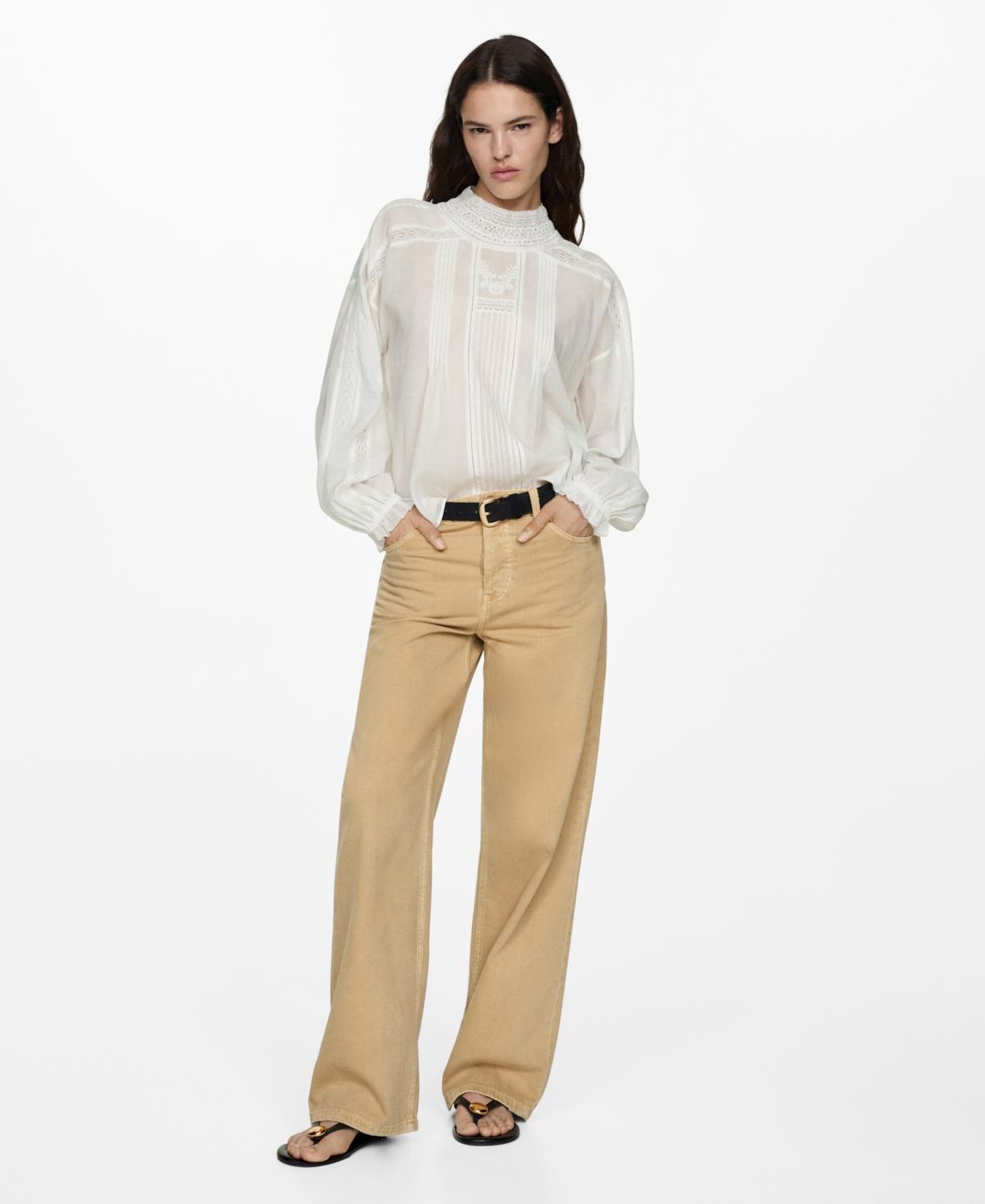 Mango Womens Embroidered Details Blouse product image