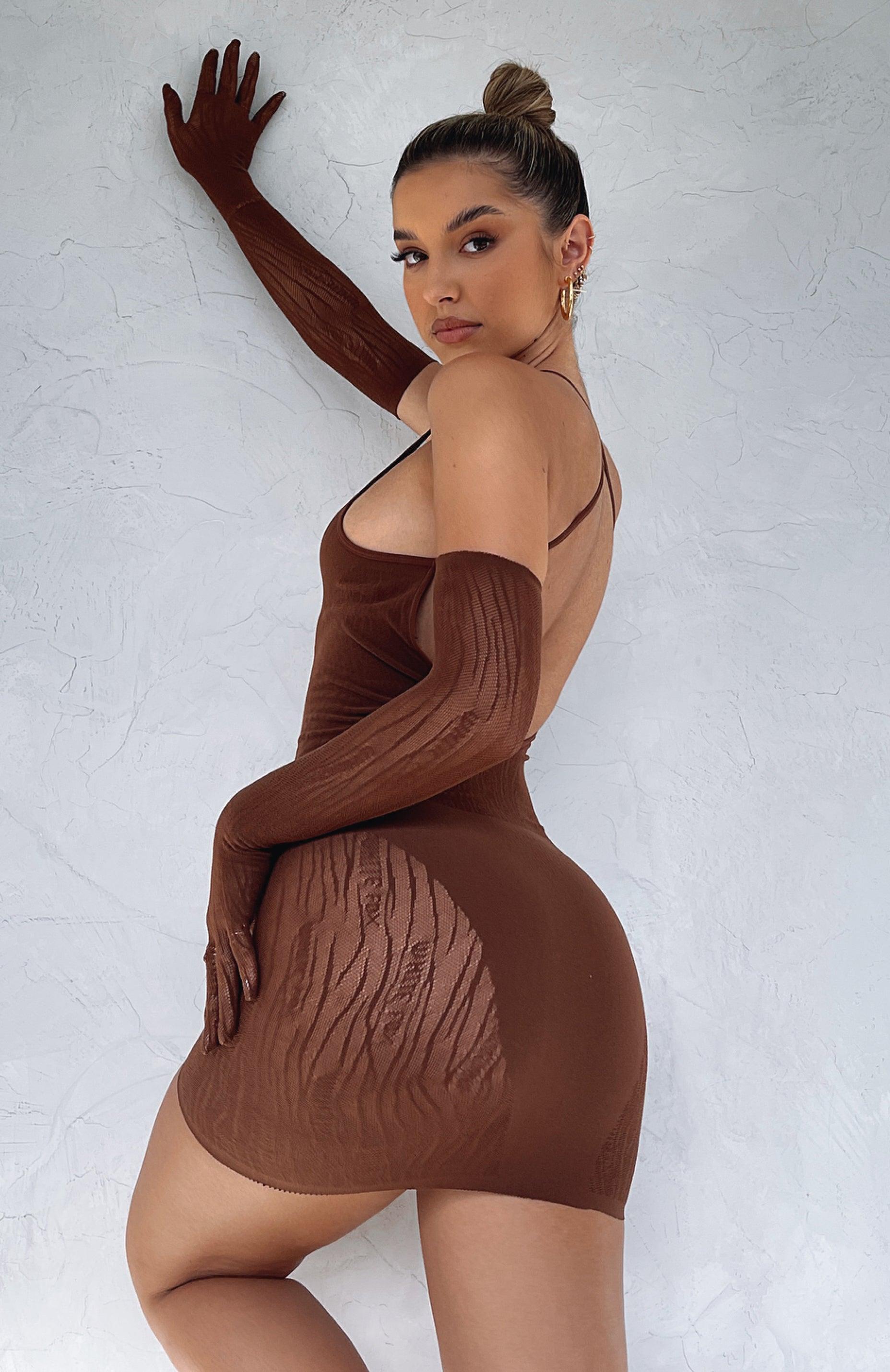 Link Up Mini Dress Chocolate Product Image