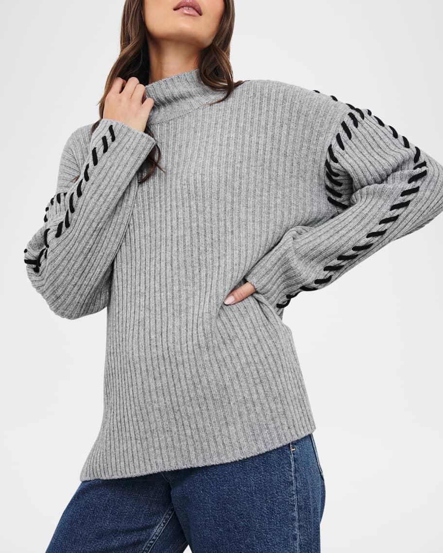 Liam Laced Mock-Neck Sweater  Product Image