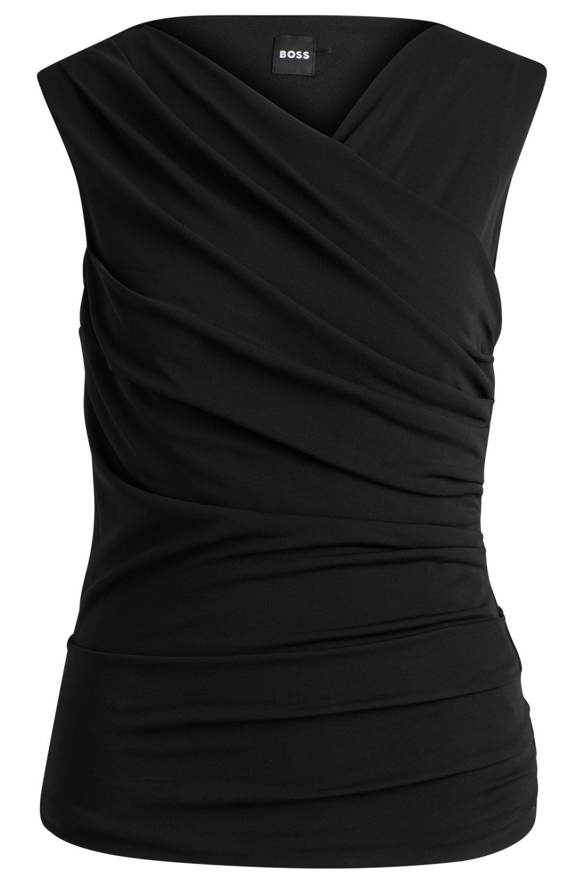 Sleeveless top with wrap front Product Image