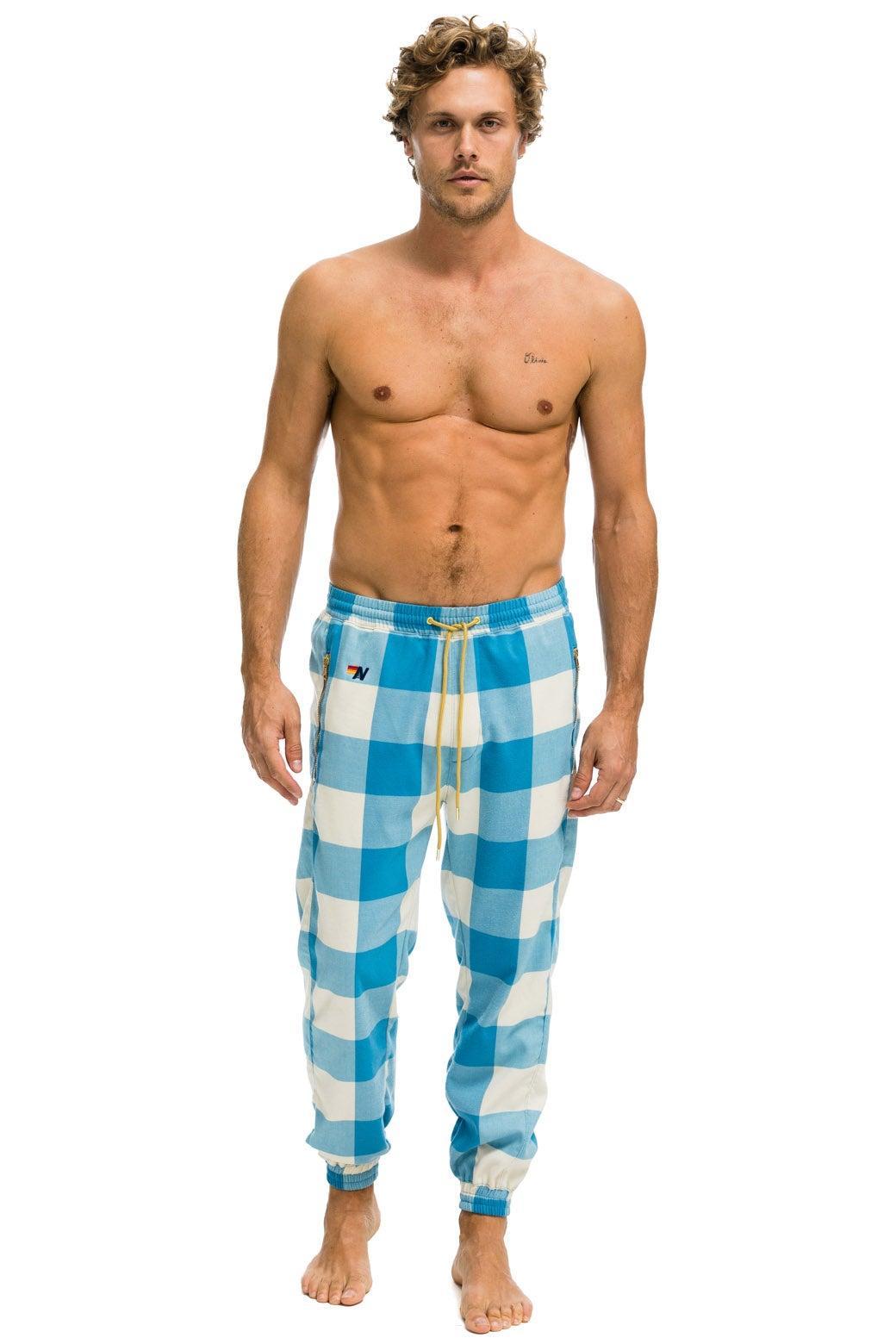 MEN'S PLAID LODGE PANT - SKY PLAID Male Product Image