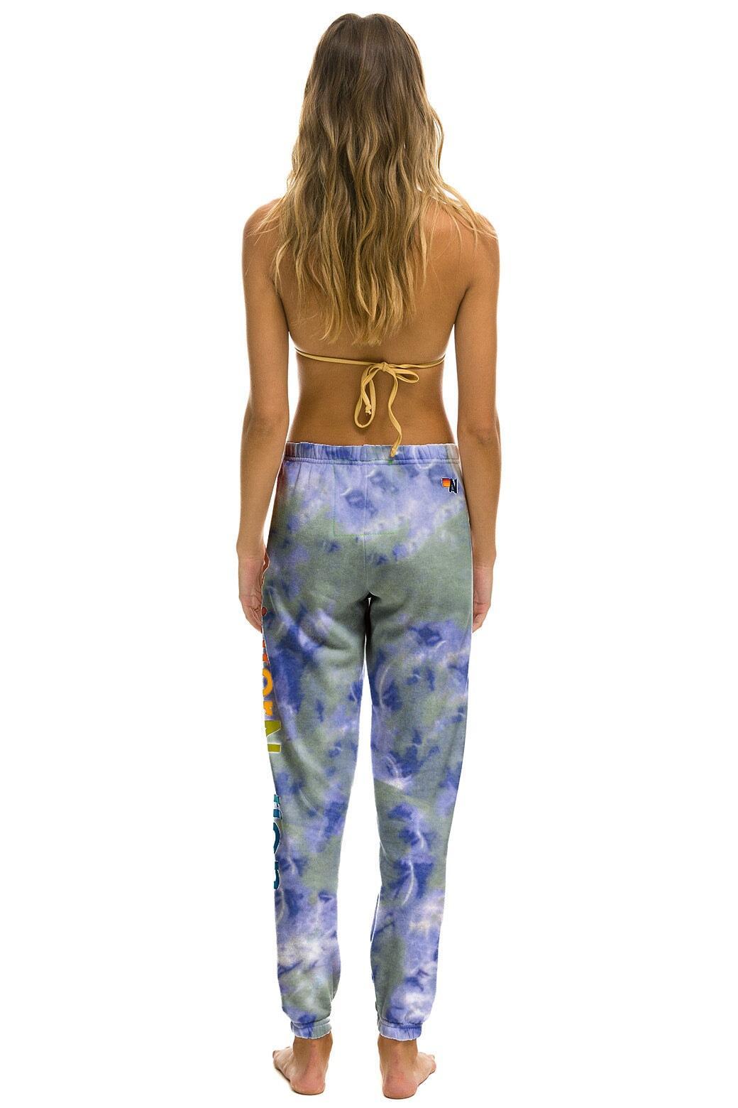 AVIATOR NATION HAMPTONS SWEATPANTS - TIE DYE CLOUD PURPLE Female Product Image