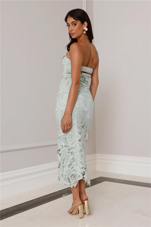 Timeless Classic Strapless Lace Maxi Dress Sage Product Image