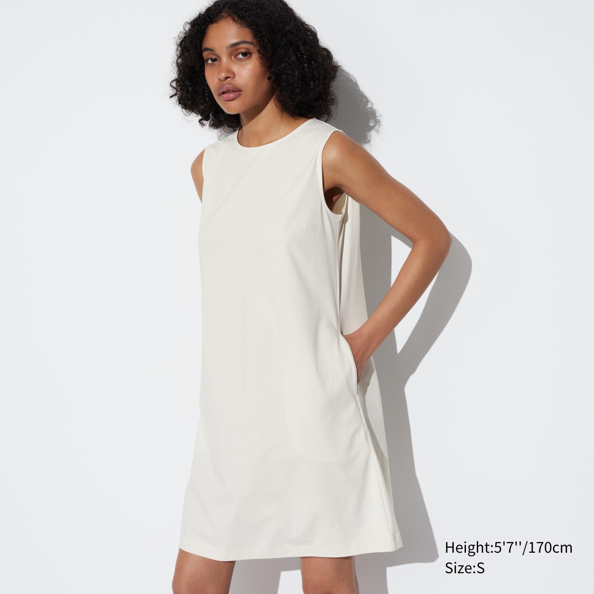 Womens Ultra Stretch Airism Sleeveless Mini Dress with Quick-Drying Off White XS UNIQLO US Product Image