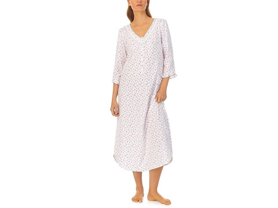 Eileen West 3/4 Sleeve Long Gown (Mini Rose) Women's Pajama Product Image