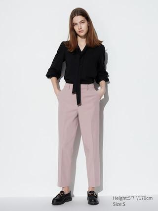 Womens Smart Ankle Pants 2-Way Stretch Pink Large UNIQLO US Product Image