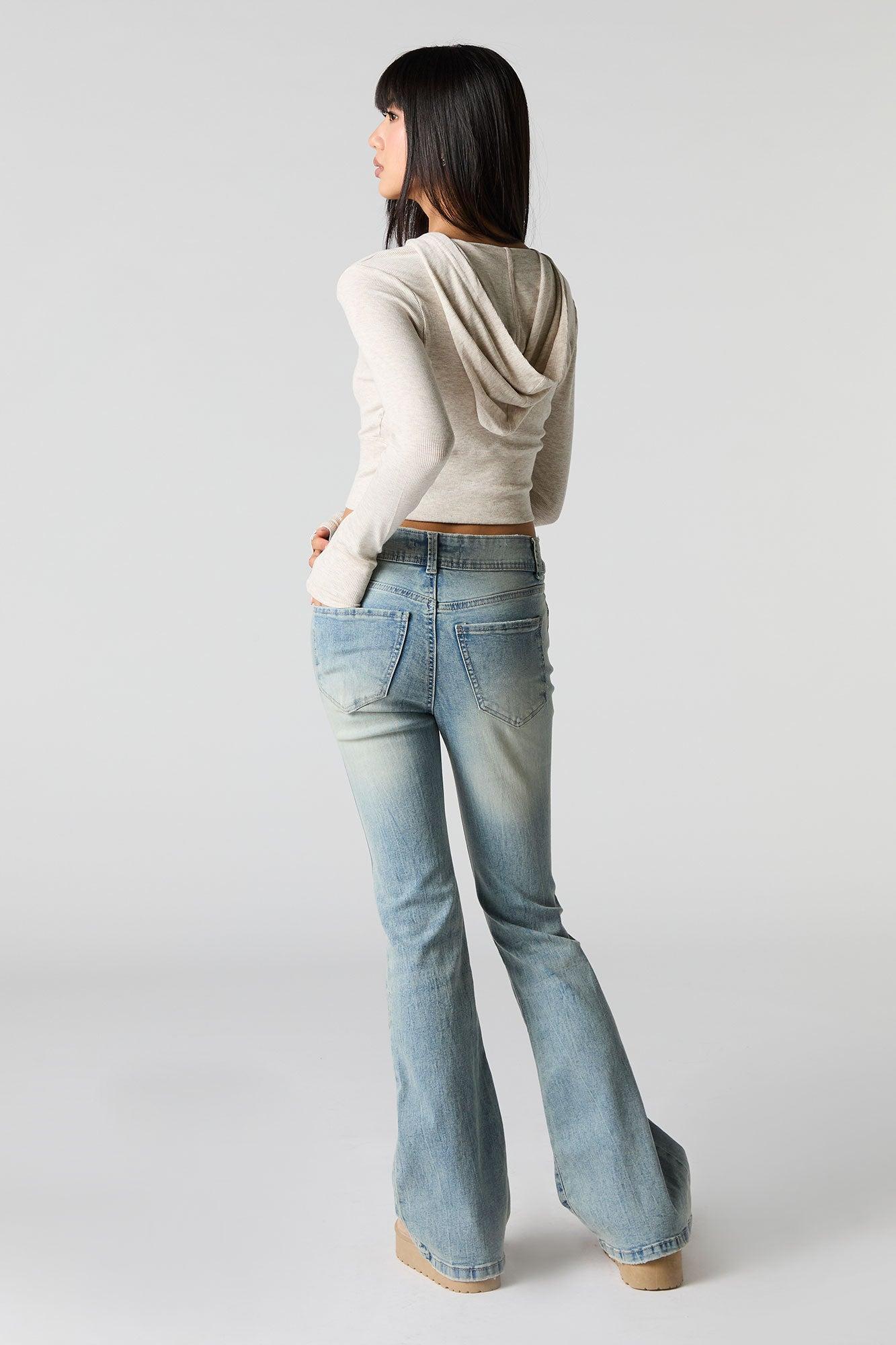 Vintage Light Wash Low Rise Flare Jean Female Product Image