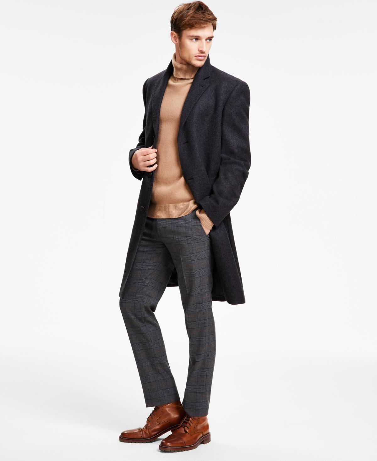 Men's Classic Fit Luxury Wool Cashmere Blend Overcoats Product Image