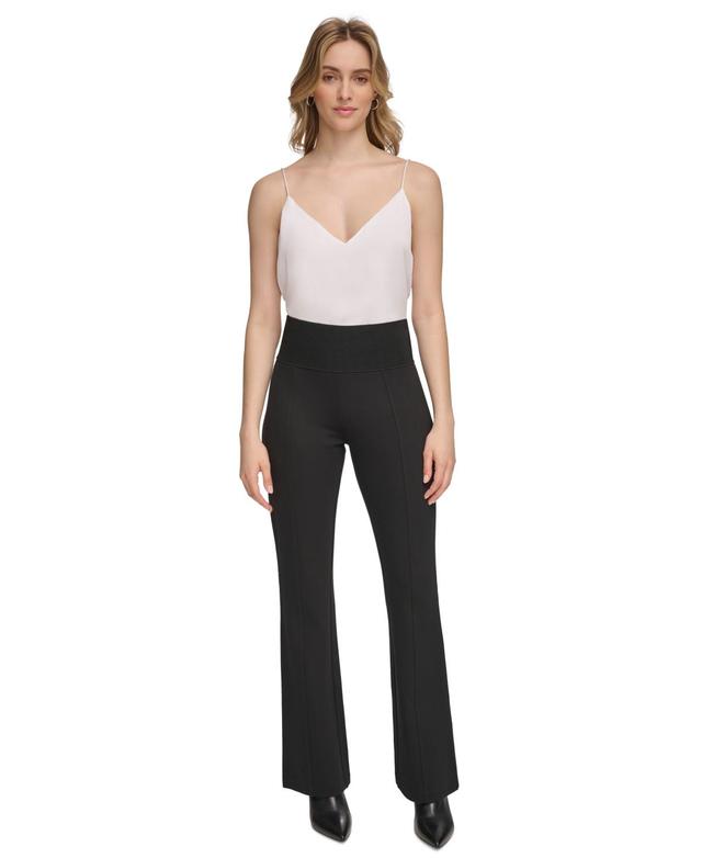 Calvin Klein Womens Wide Waistband Pull-On Pants Product Image