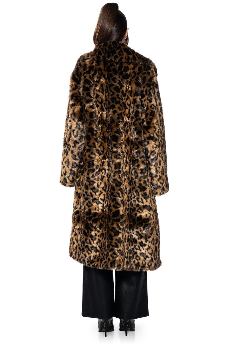 CATTY FAUX FUR LEOPARD COAT Product Image