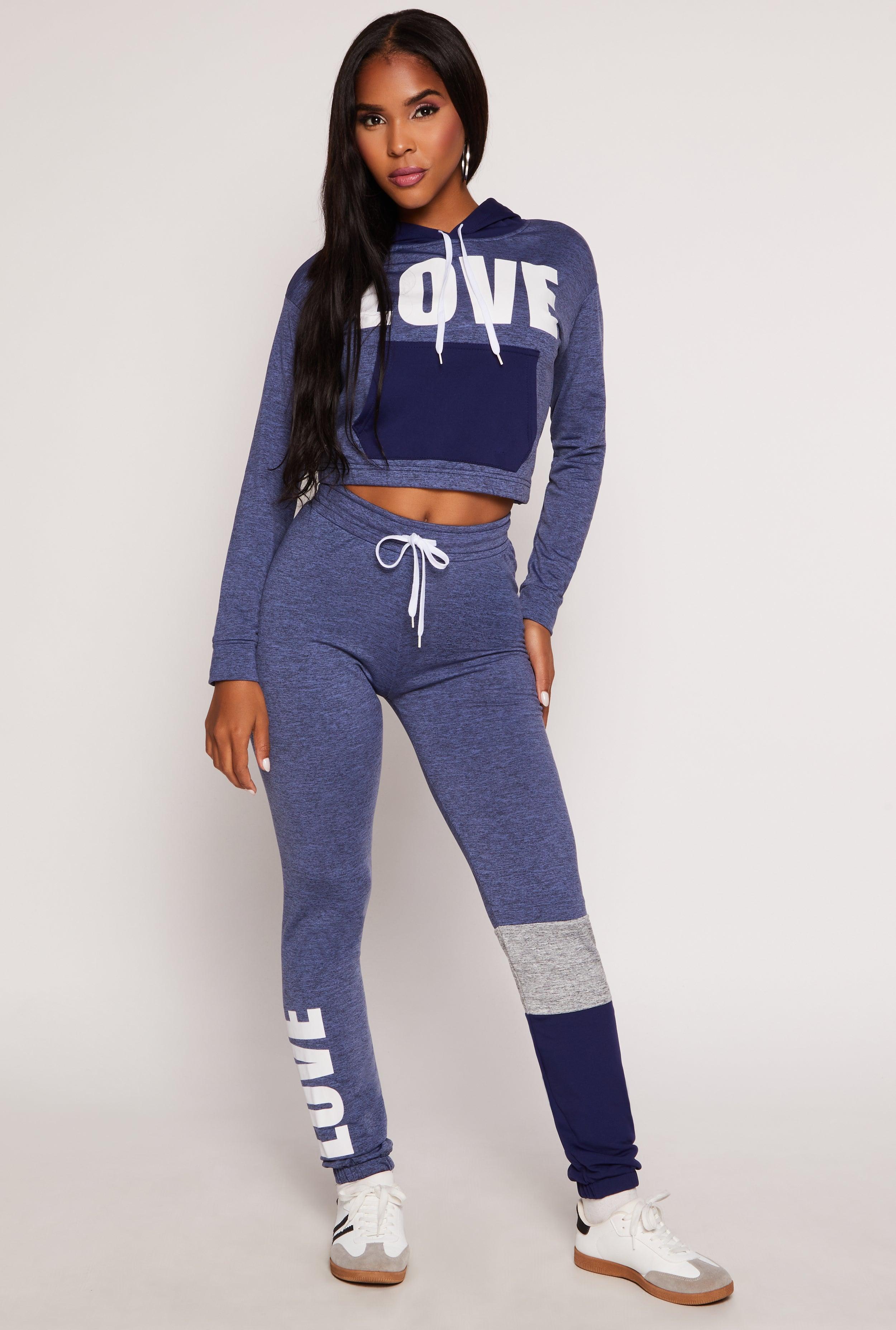 Womens Love Fleece Color Block Leg Sweatpants Product Image