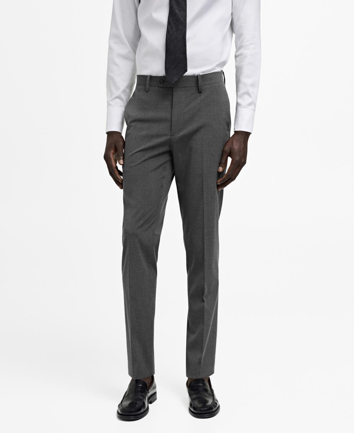 MANGO MAN - Stretch fabric slim-fit suit pants greyMen Product Image