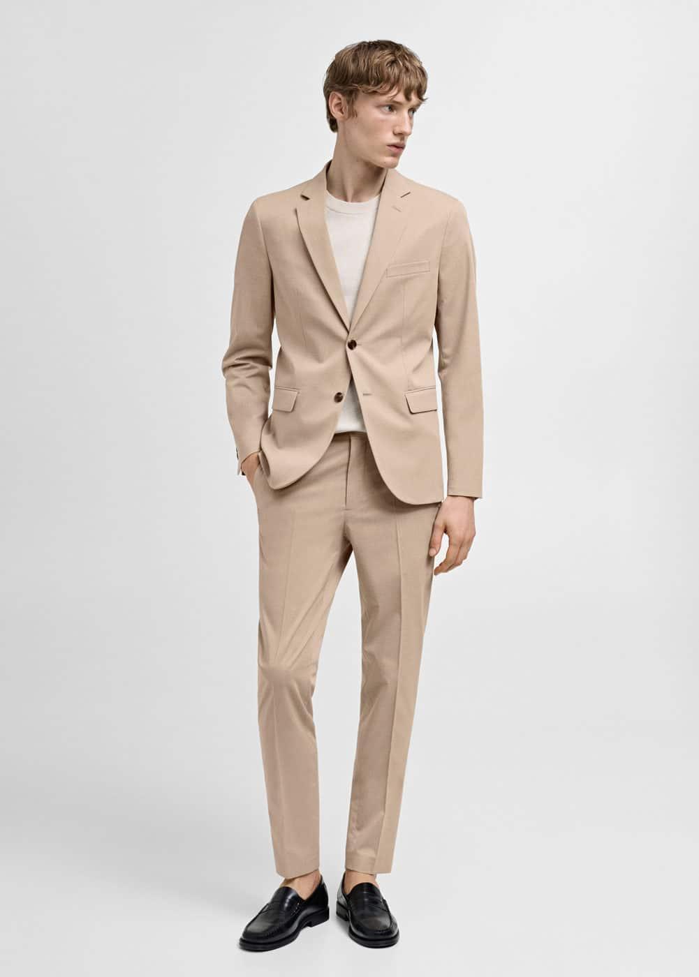 MANGO MAN - Super slim-fit suit blazer in stretch fabric beigeMen Product Image