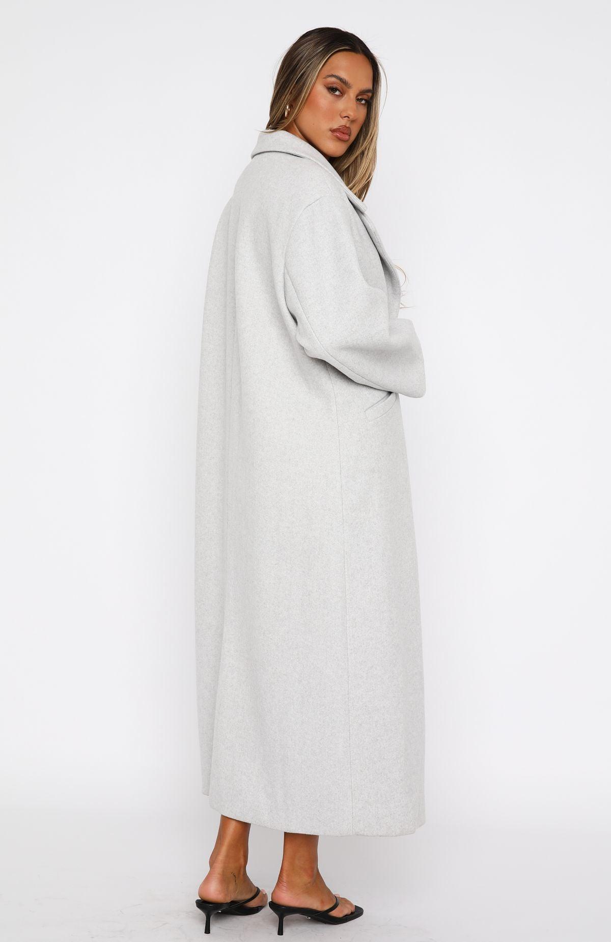 Smart Casual Oversized Coat Grey Product Image