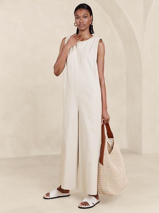 Pinnacles Cotton-Linen Jumpsuit Product Image