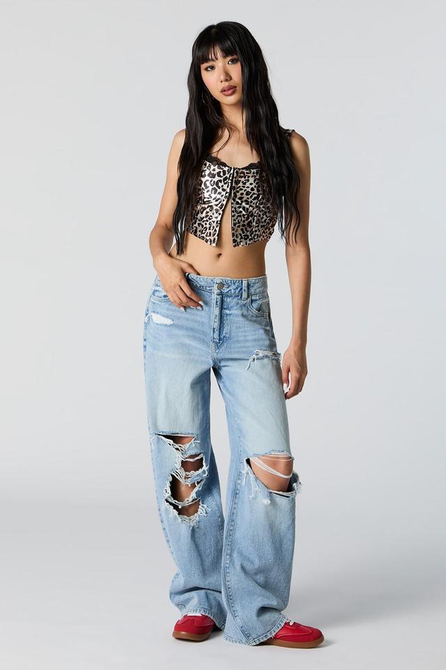 Ultra Distressed High Rise Wide Leg Jean Female Product Image