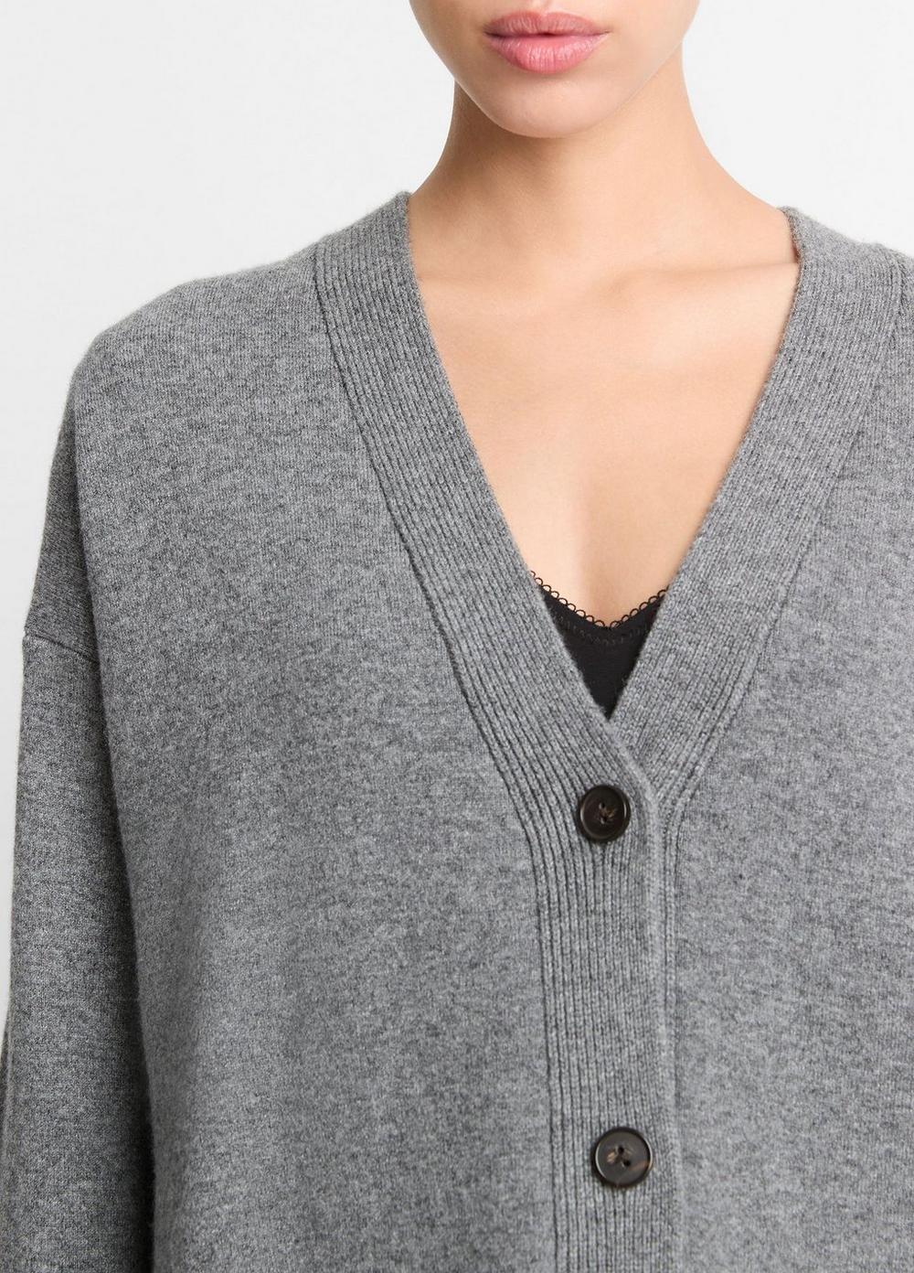 Double-Knit Wool-Blend Oversized Cardigan Product Image