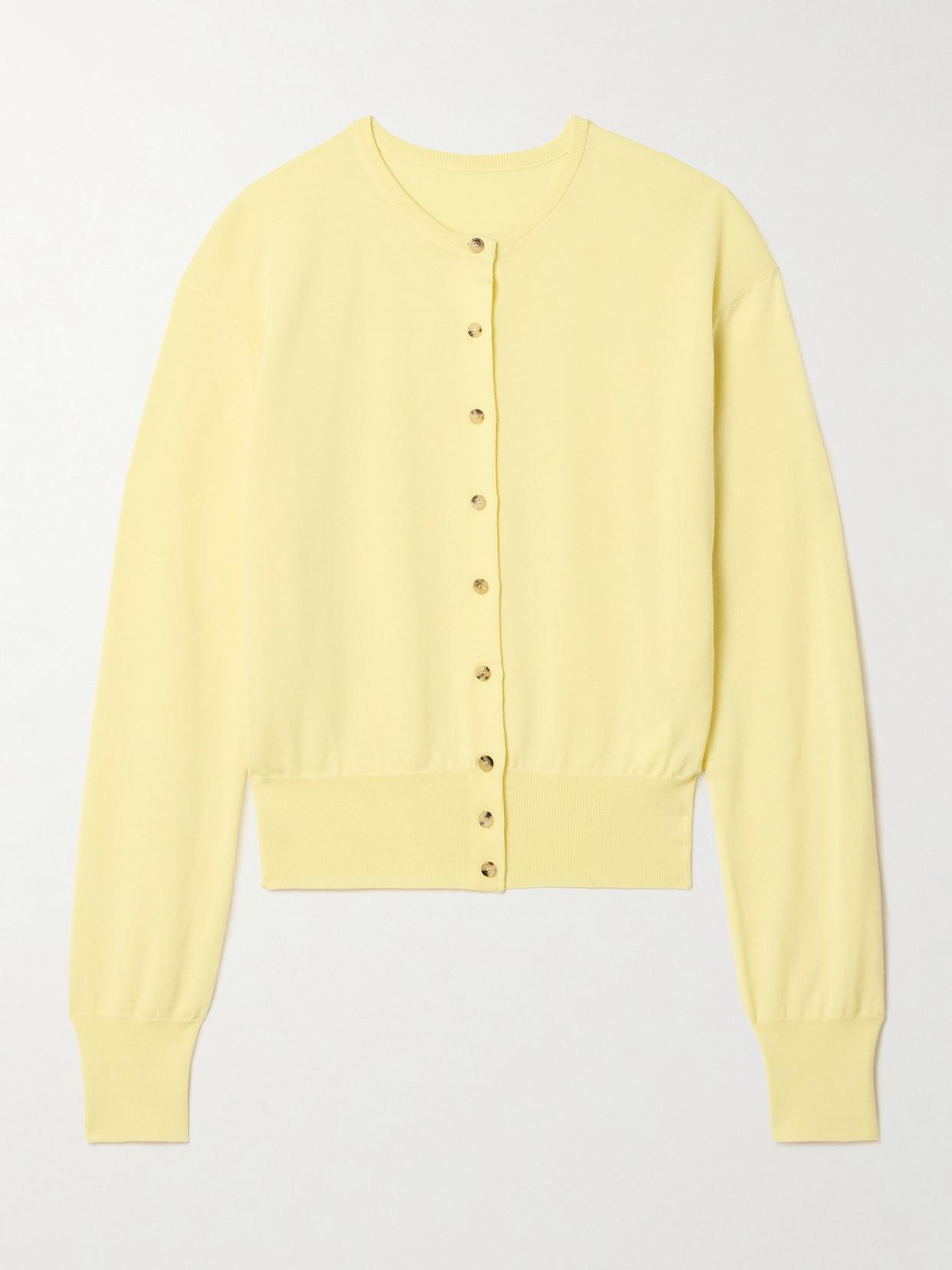 KHAITE Jackie Wool-blend Cardigan In Yellow Product Image