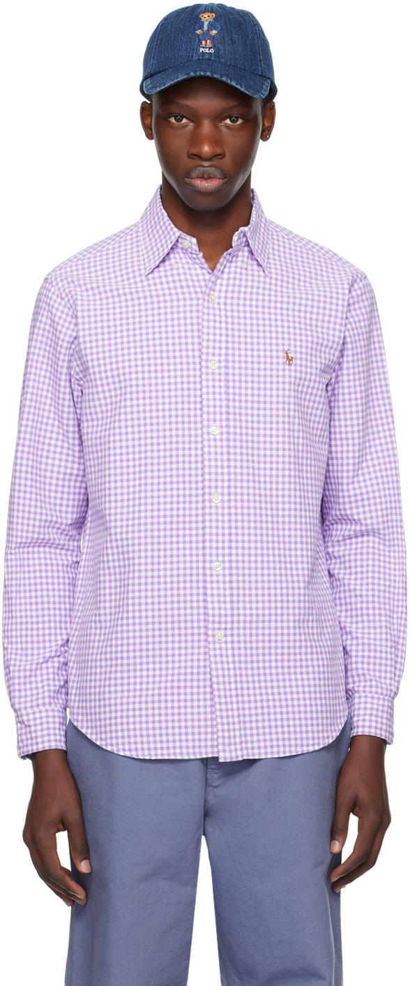 Purple Gingham Shirt In 4338l Cactus Prpl/wt Product Image