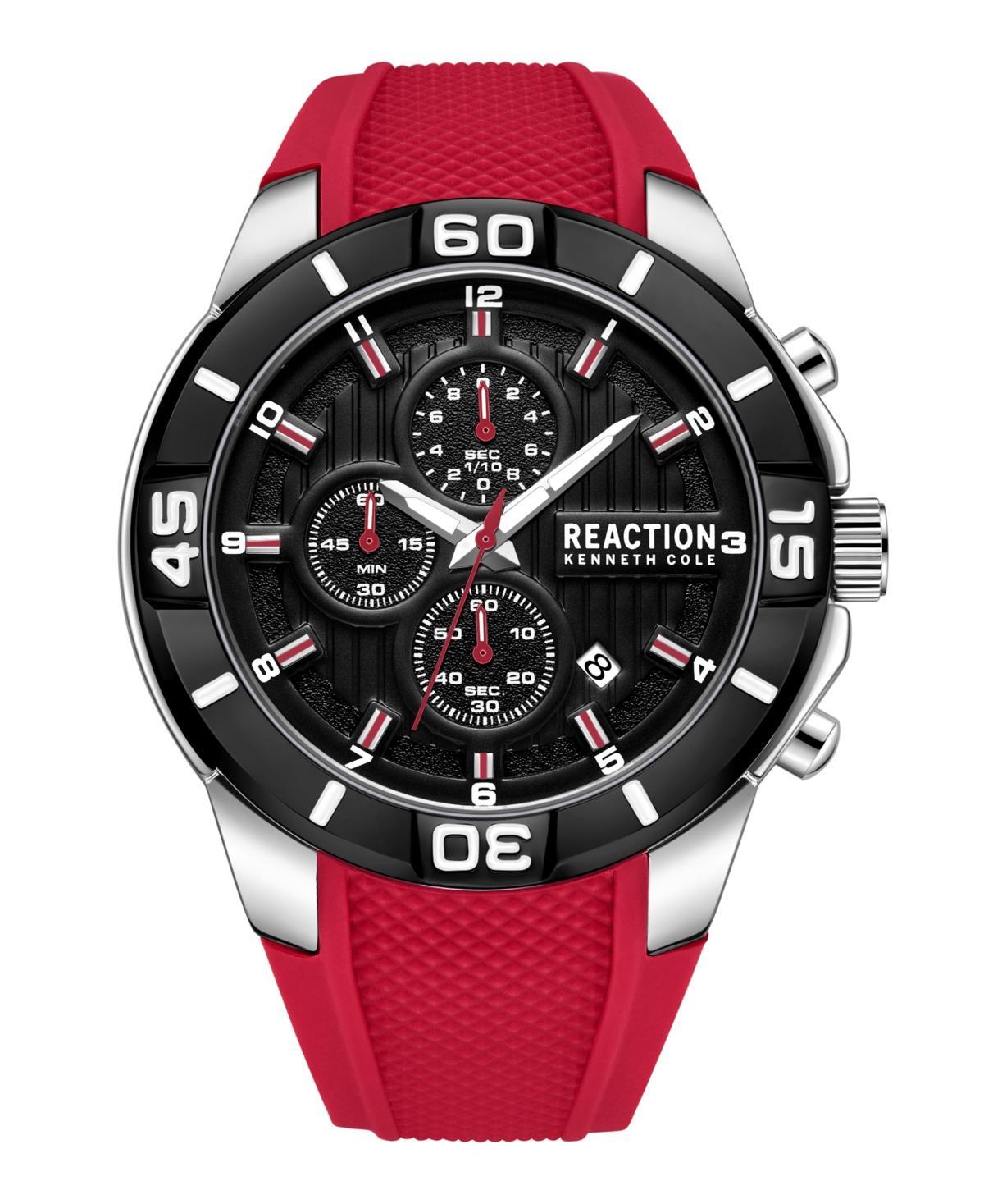 Kenneth Cole Reaction Mens Dress Sport Red Silicon Strap Watch, 48mm Product Image