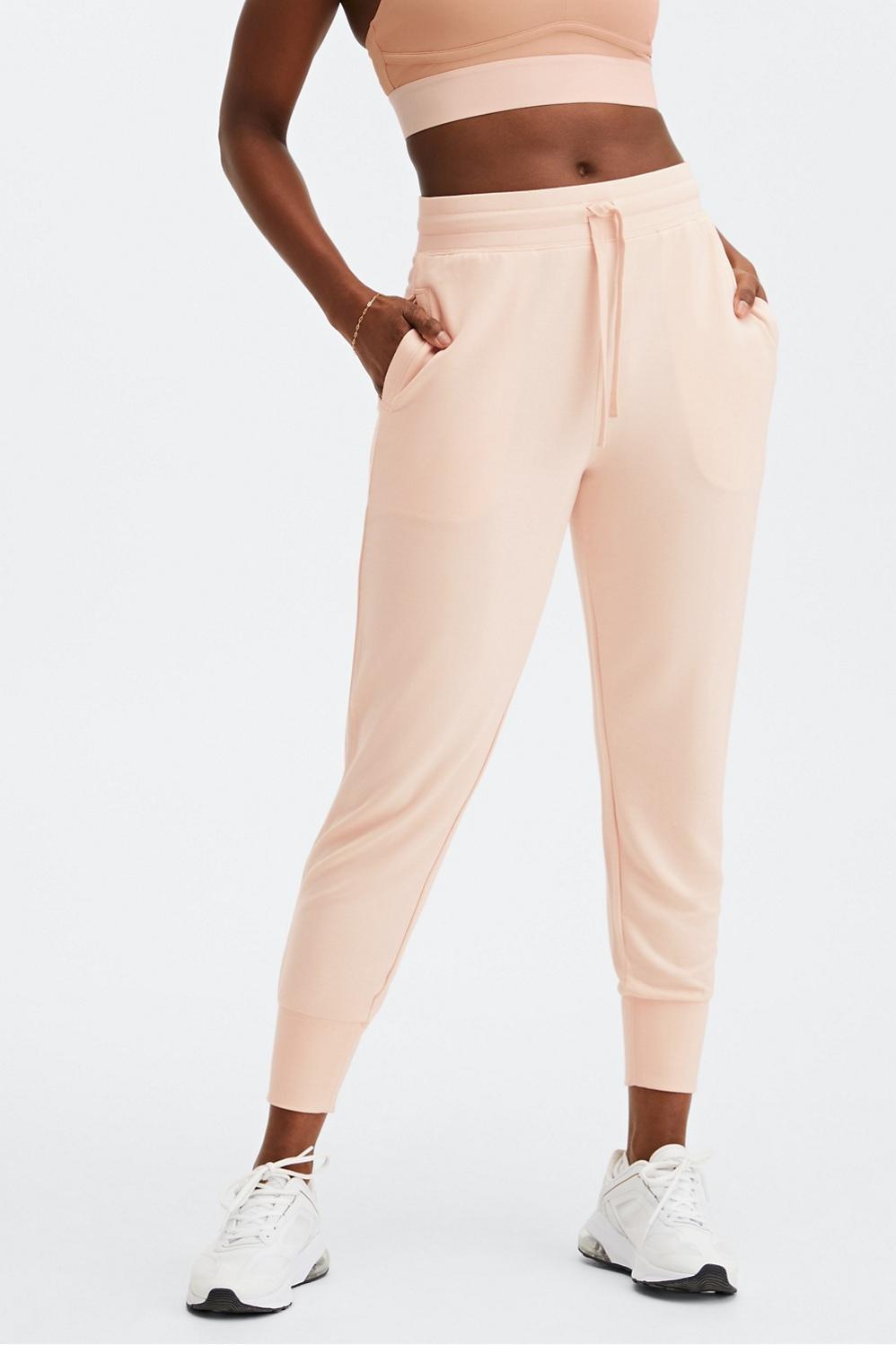 Fabletics Luxe Terry Jogger Womens pink plus Size 4X Product Image