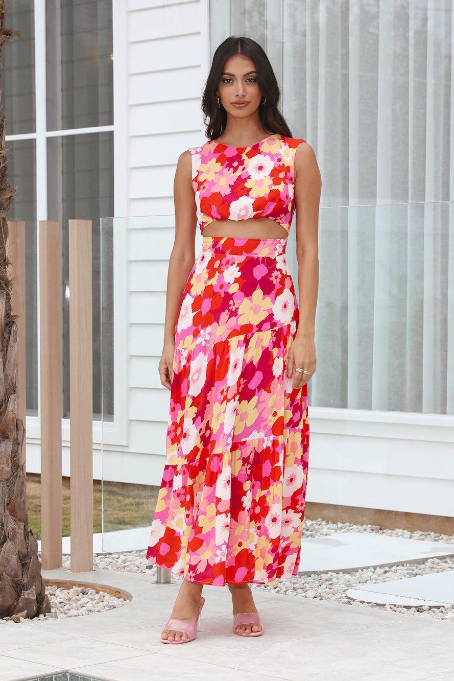 Picnic At Sunset Maxi Dress Pink Product Image