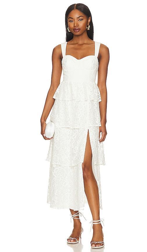 Yumi Kim Gabi Midi Dress in White. Product Image