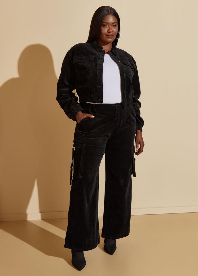 Plus Size Corduroy Cargo Pants Ashley Stewart Product Image