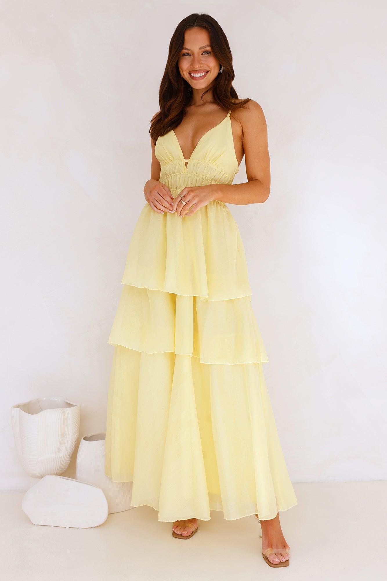 One True Love Maxi Dress Yellow Product Image