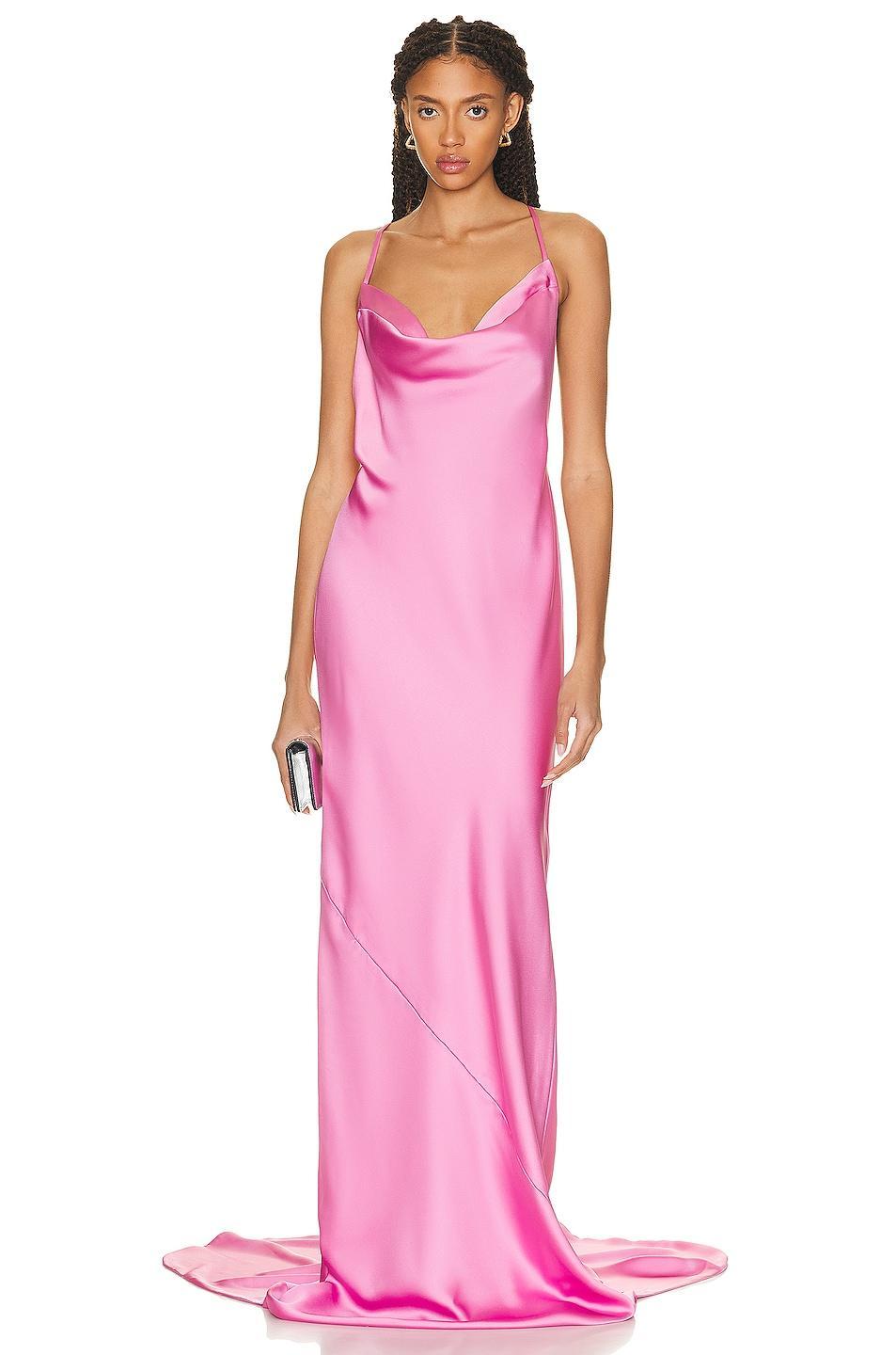 Norma Kamali Cross Back Bias Gown Pink. (also in ). Product Image