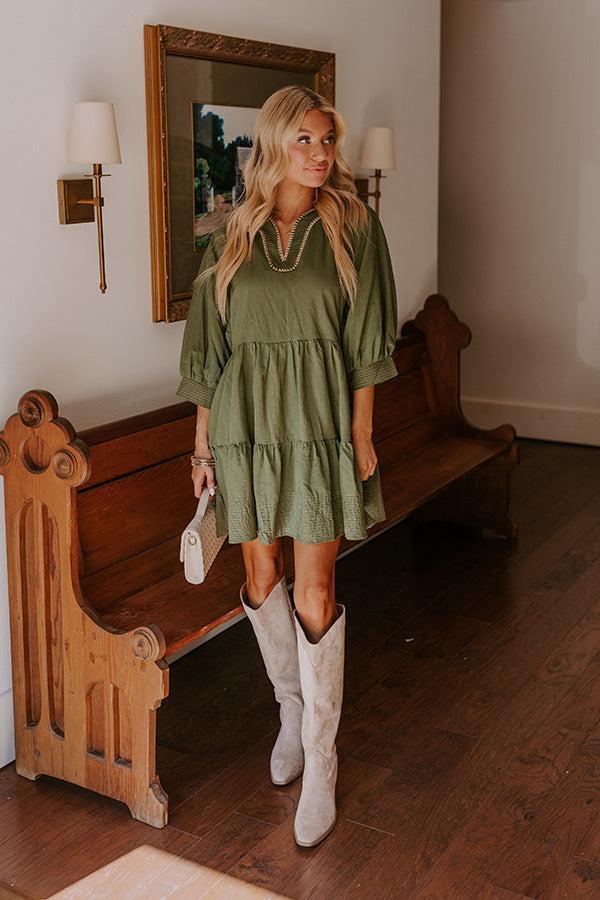 Dreamy Moment Mini Dress in Olive product image