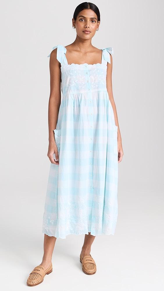 Juliet Dunn Gingham Print Tie Shoulder Dress | Shopbop Product Image