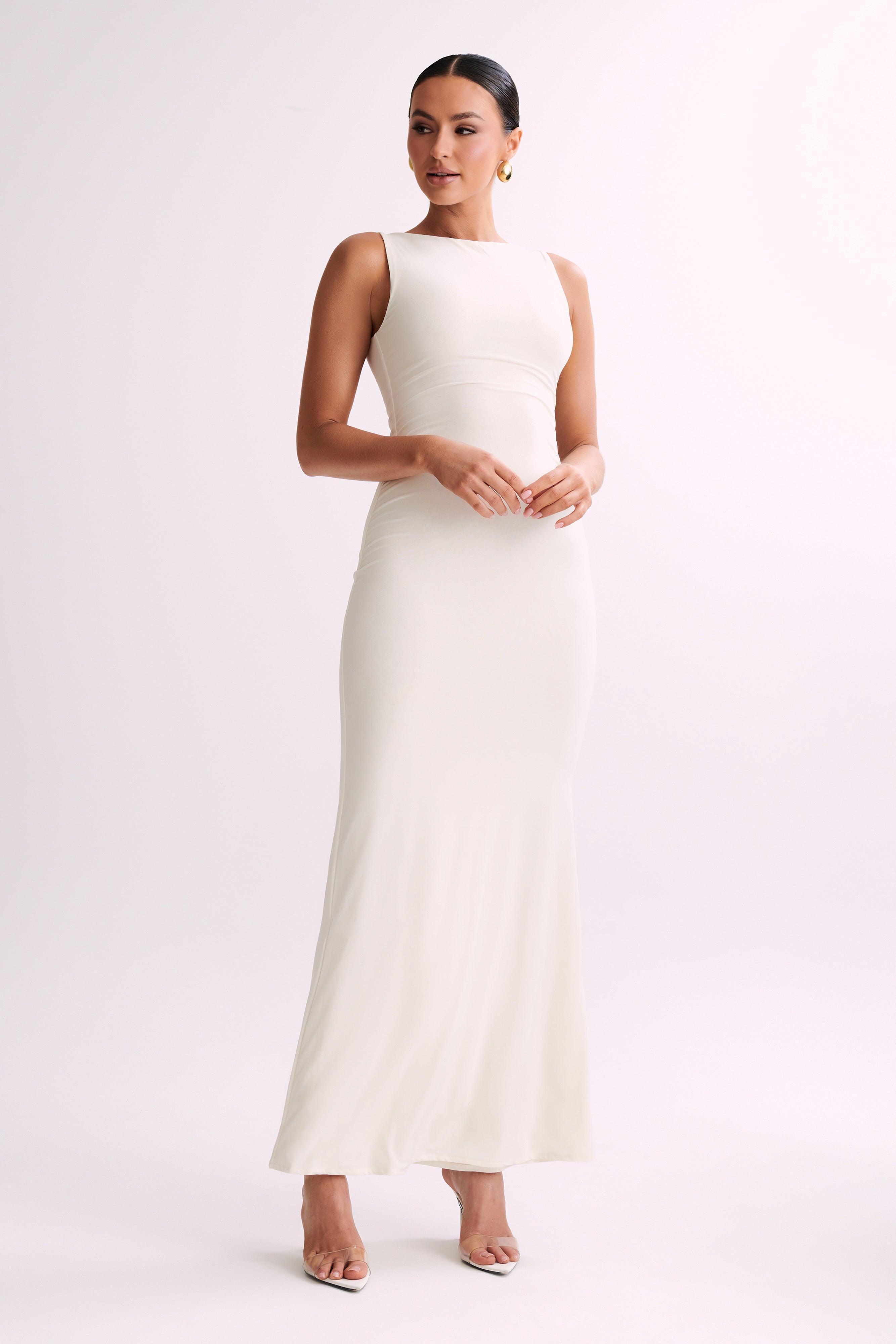 Tarna Sleeveless Slinky Maxi Dress - Bone Product Image