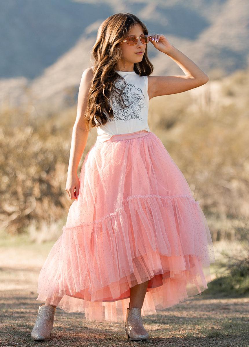 Brigitte Skirt in Pink Dot Product Image