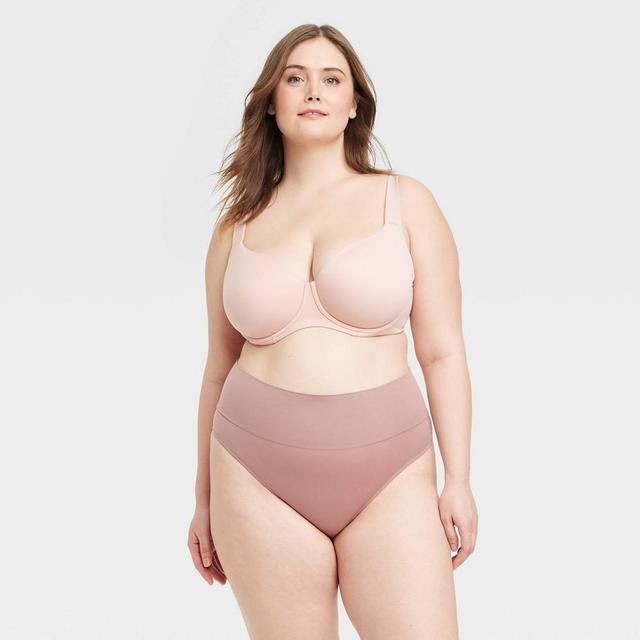 Womens Seamless High Waisted Rise Thong - Auden Mauve 3X, Pink Product Image