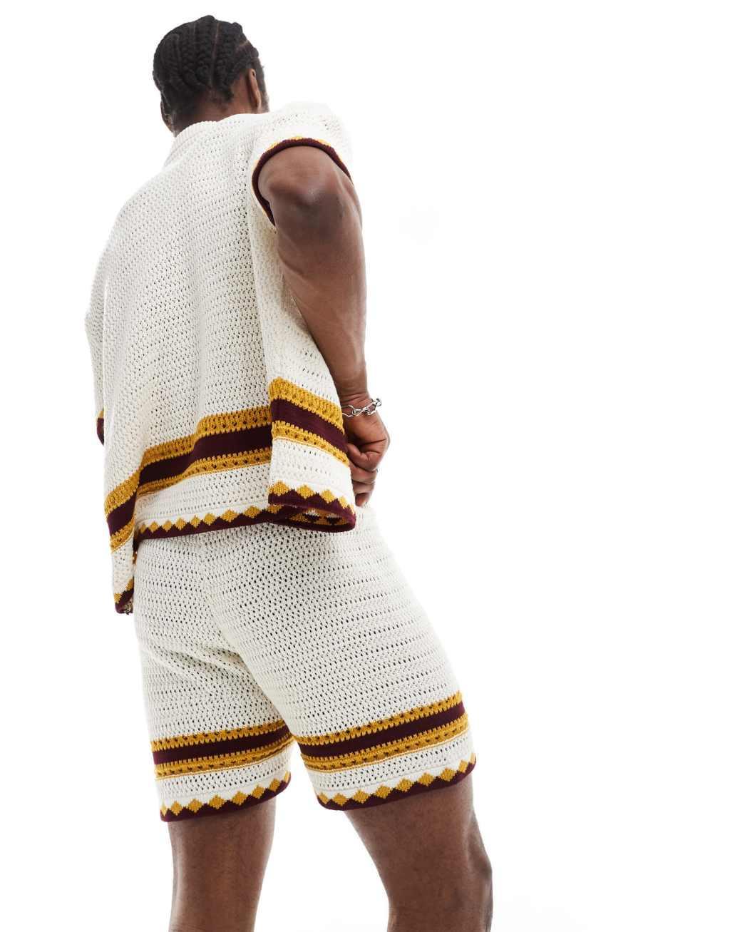 Reclaimed Vintage crochet knit shorts Product Image