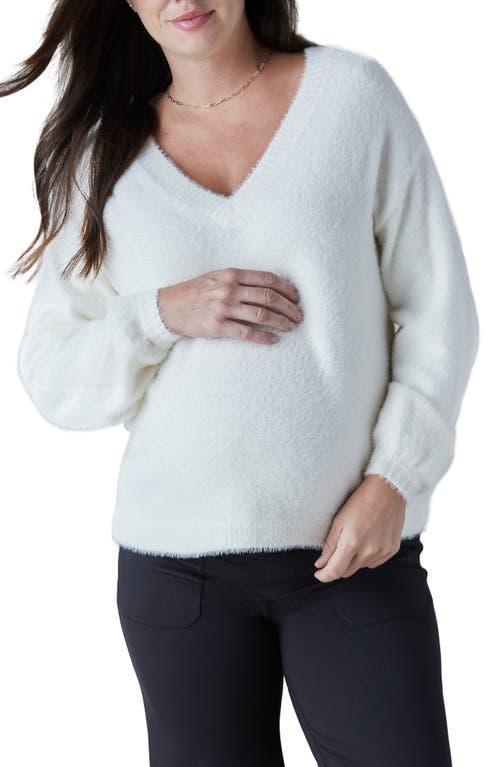 Ingrid & Isabel Fluffy V-Neck Maternity Sweater Product Image